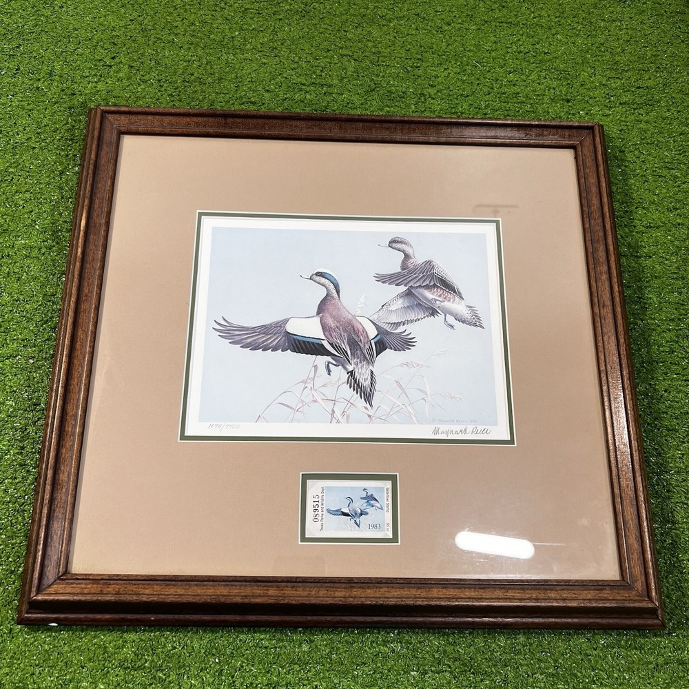 1983 Texas Waterfowl Duck Stamp Print Framed Maynard Reece Signed Numbered